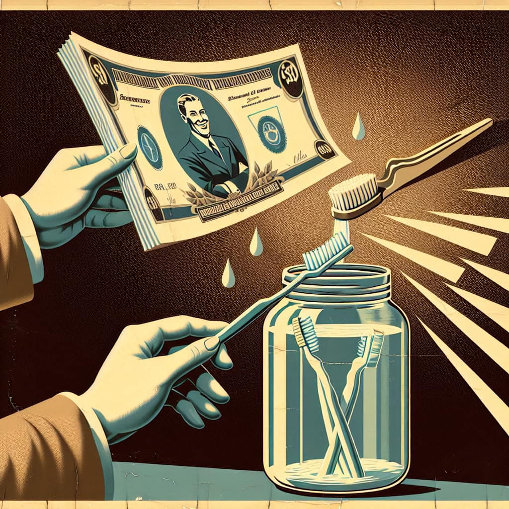 A vintage propaganda poster style illustration featuring a fox holding a large check in a dramatic scene.