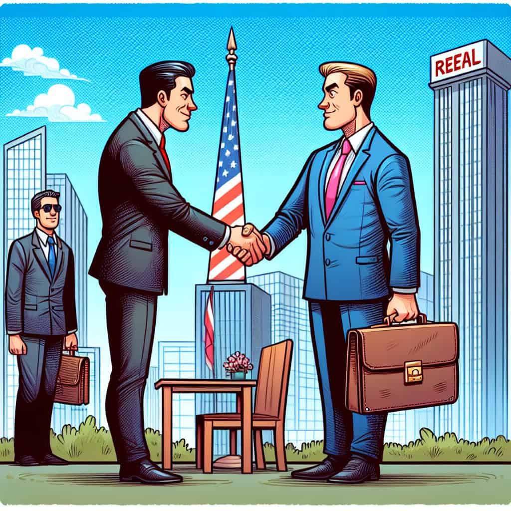 Donald Trump with a real estate associate during diplomatic talks