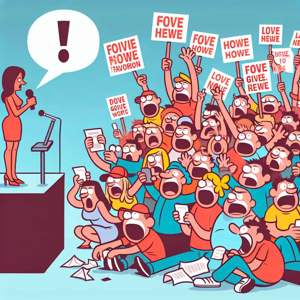 Image depicting a chaotic political landscape with elements representing American politics