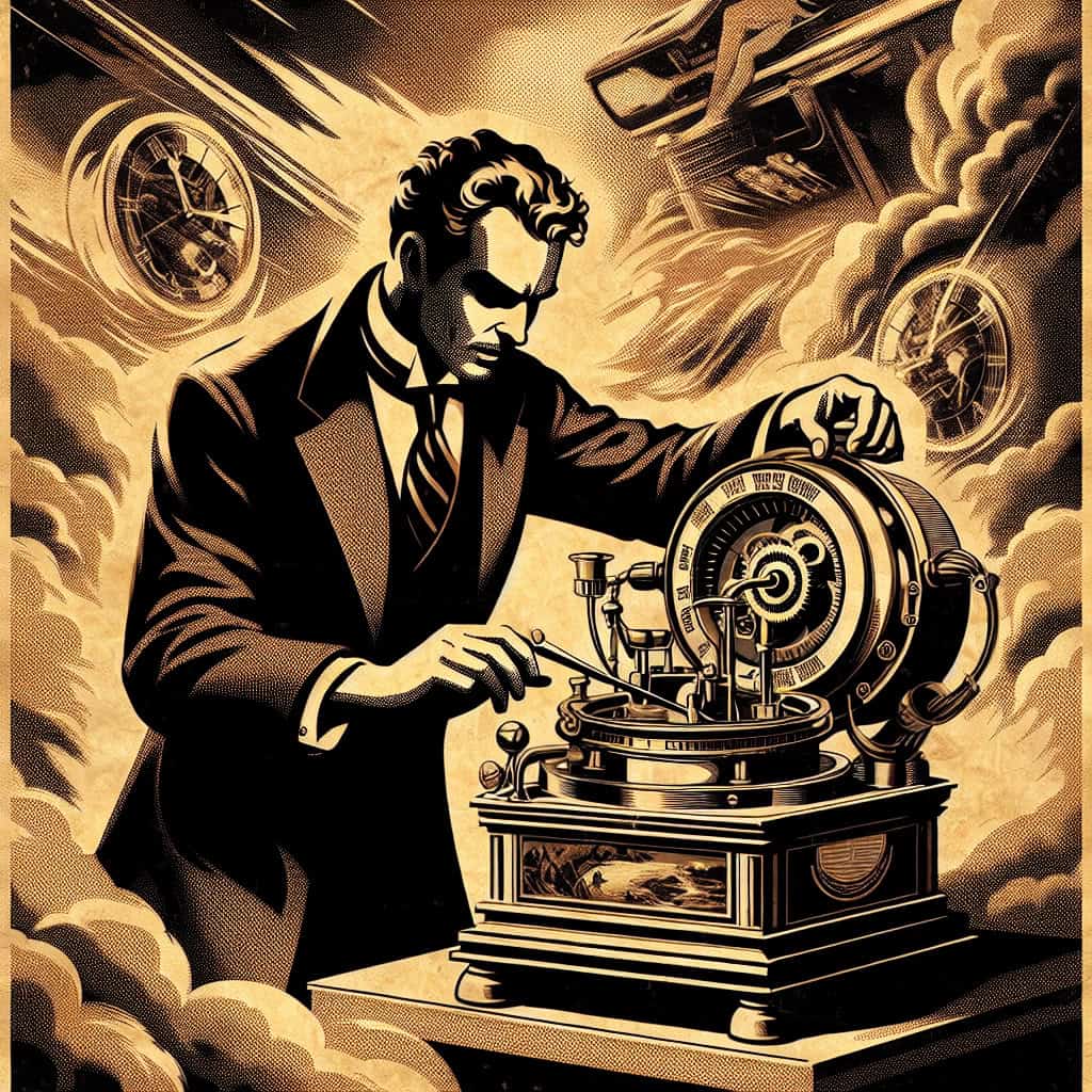 A vintage propaganda poster depicting Al Gore in a dramatic scene, reminiscent of an early 20th-century design.