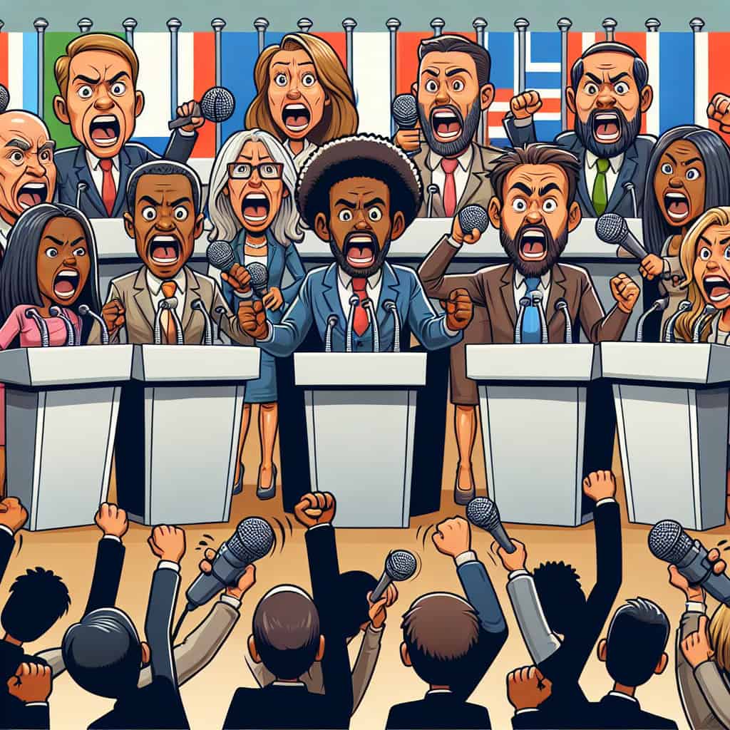 Caricature of Democrats on a crusade against Justice Clarence Thomas.
