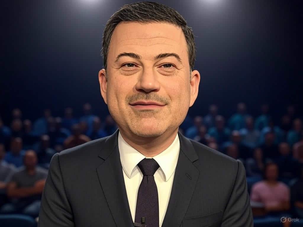 Jimmy Kimmel performing his latest comedy act on stage.