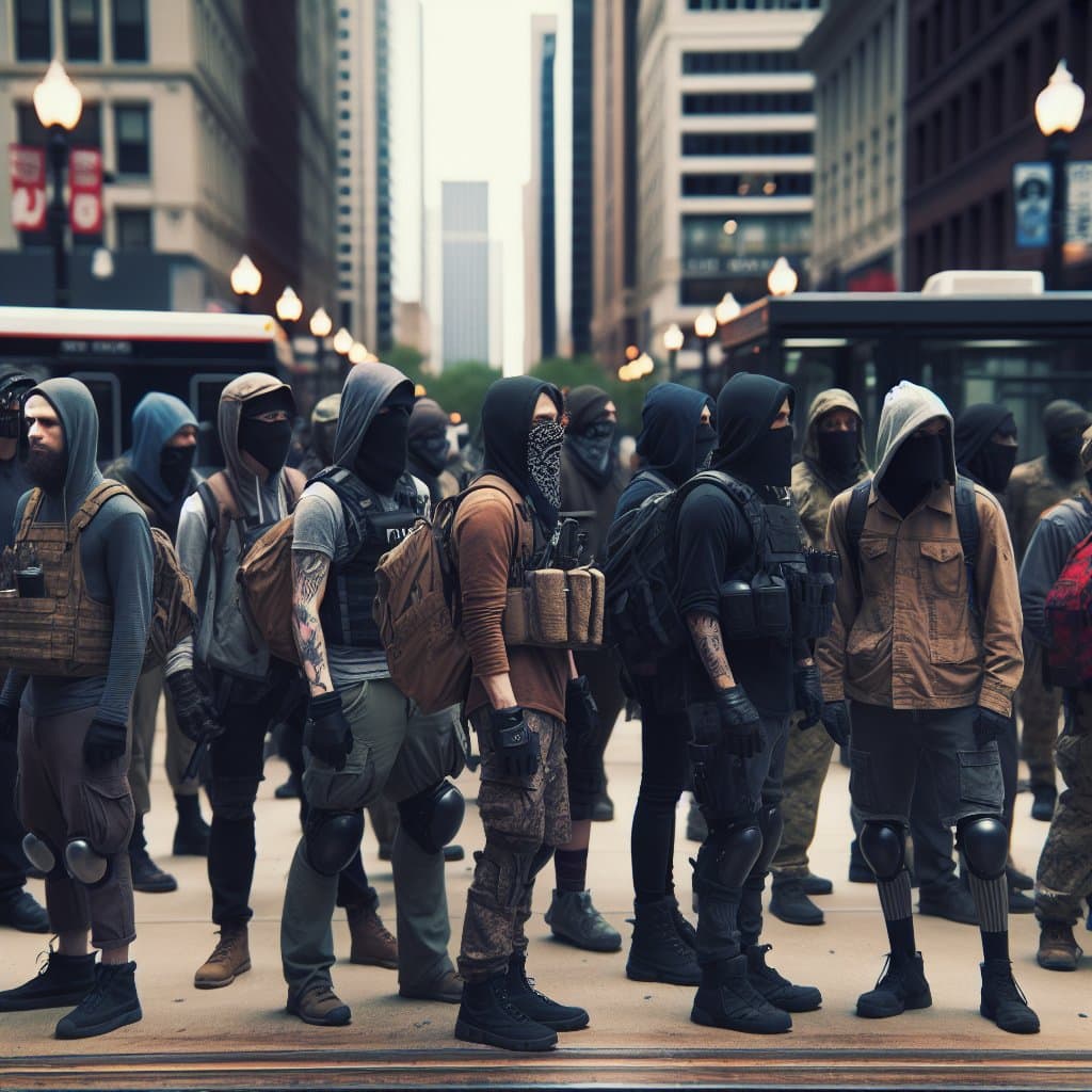 Illustration of Chicago's 'People's Patrol': Vigilantes or Anarchists?