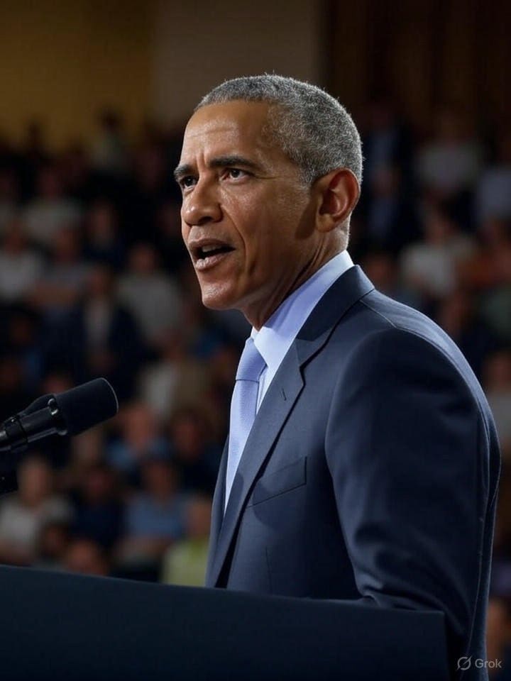 Illustration of Obama's Farewell Whine: Blames Trump on Comedian's Podcast