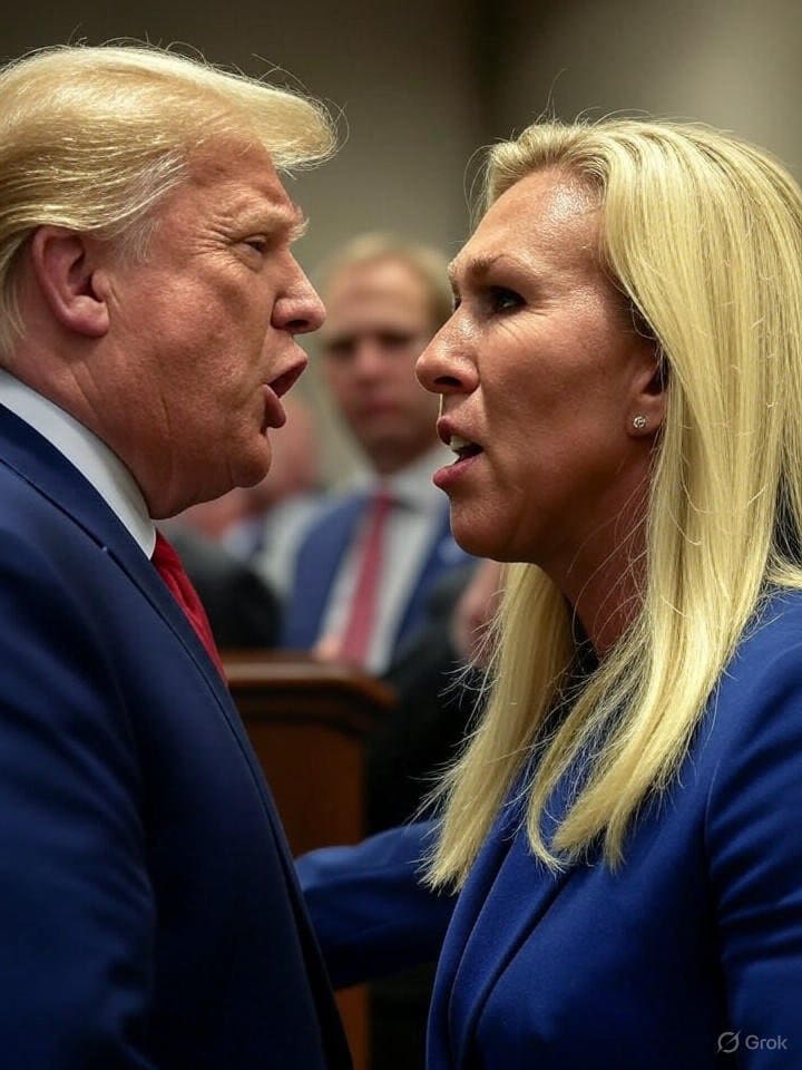 Illustration of Trump Savages 'Traitor' Greene: A MAGA Meltdown