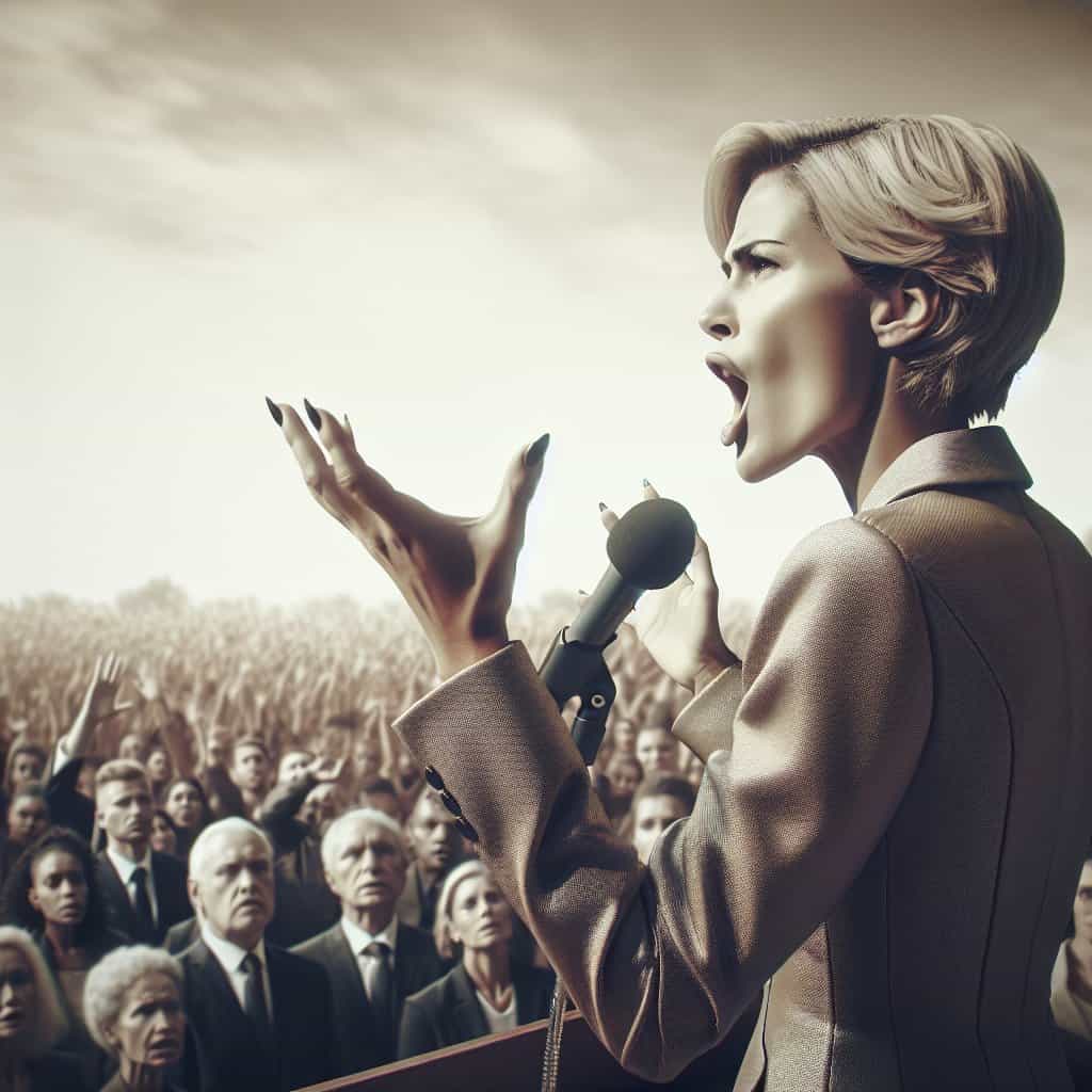 Illustration of Glenn Close's Dramatic Rant Against Trump