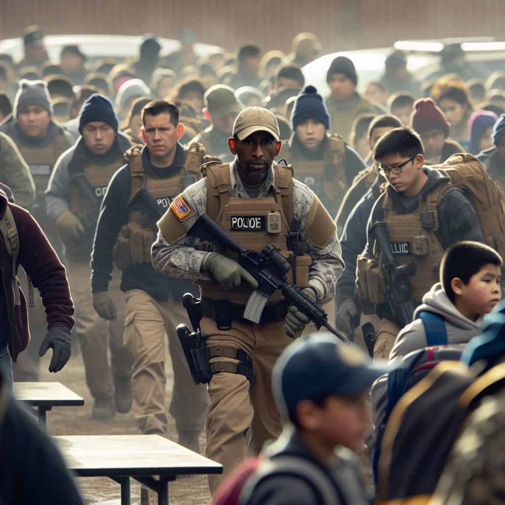 Illustration of ICE Patrols Minnesota Schools: Liberal Outrage Ensues