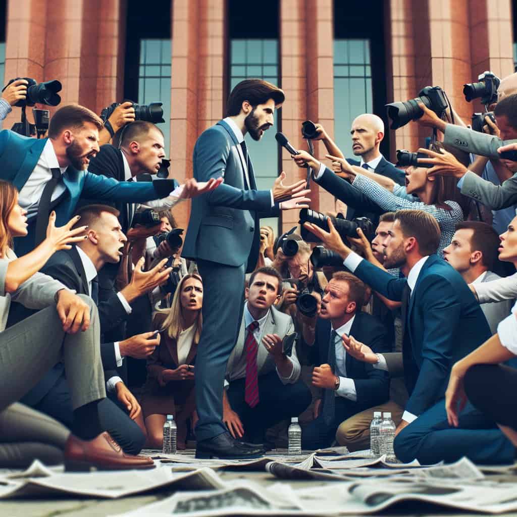 Illustration of CNN's Meltdown Over Pam Bondi's Fiery Defense