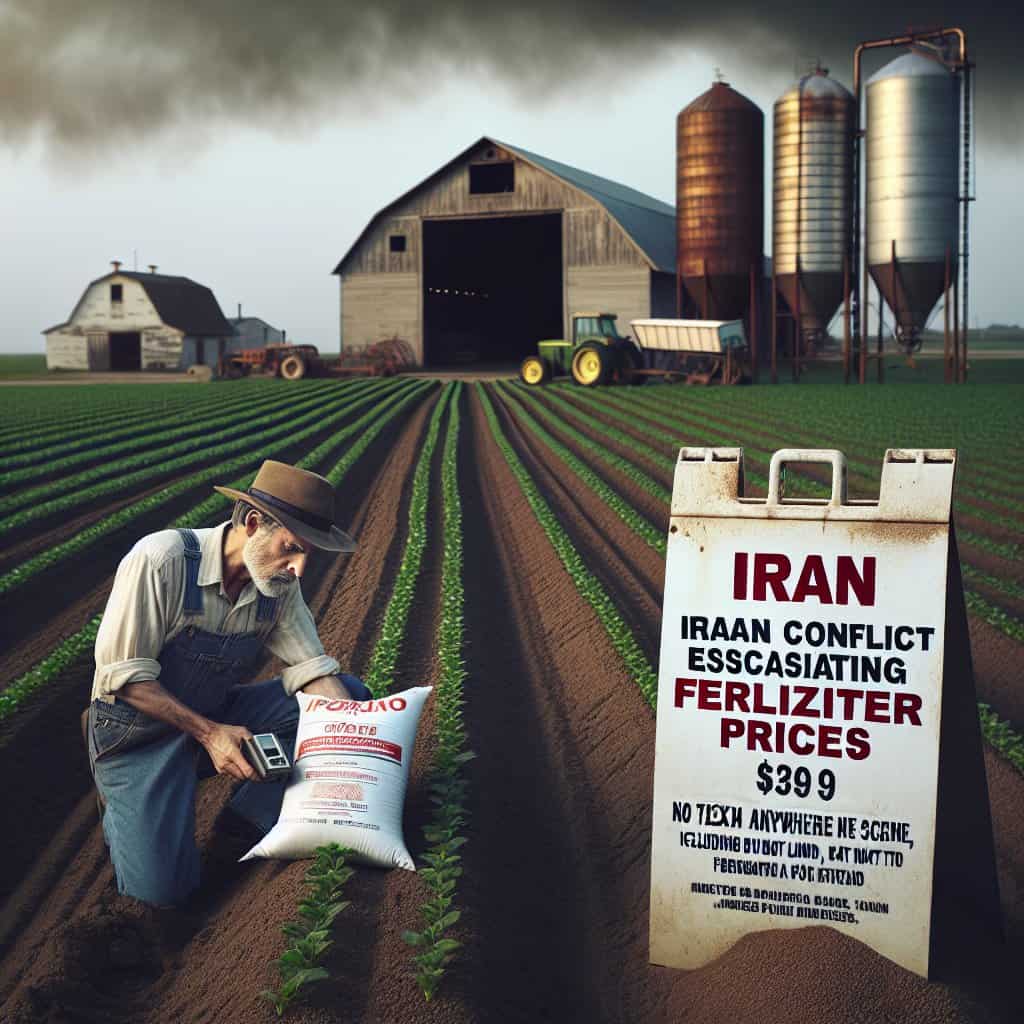 Illustration of Iran Conflict Hikes Fertilizer Prices, Hits U.S. Farmers