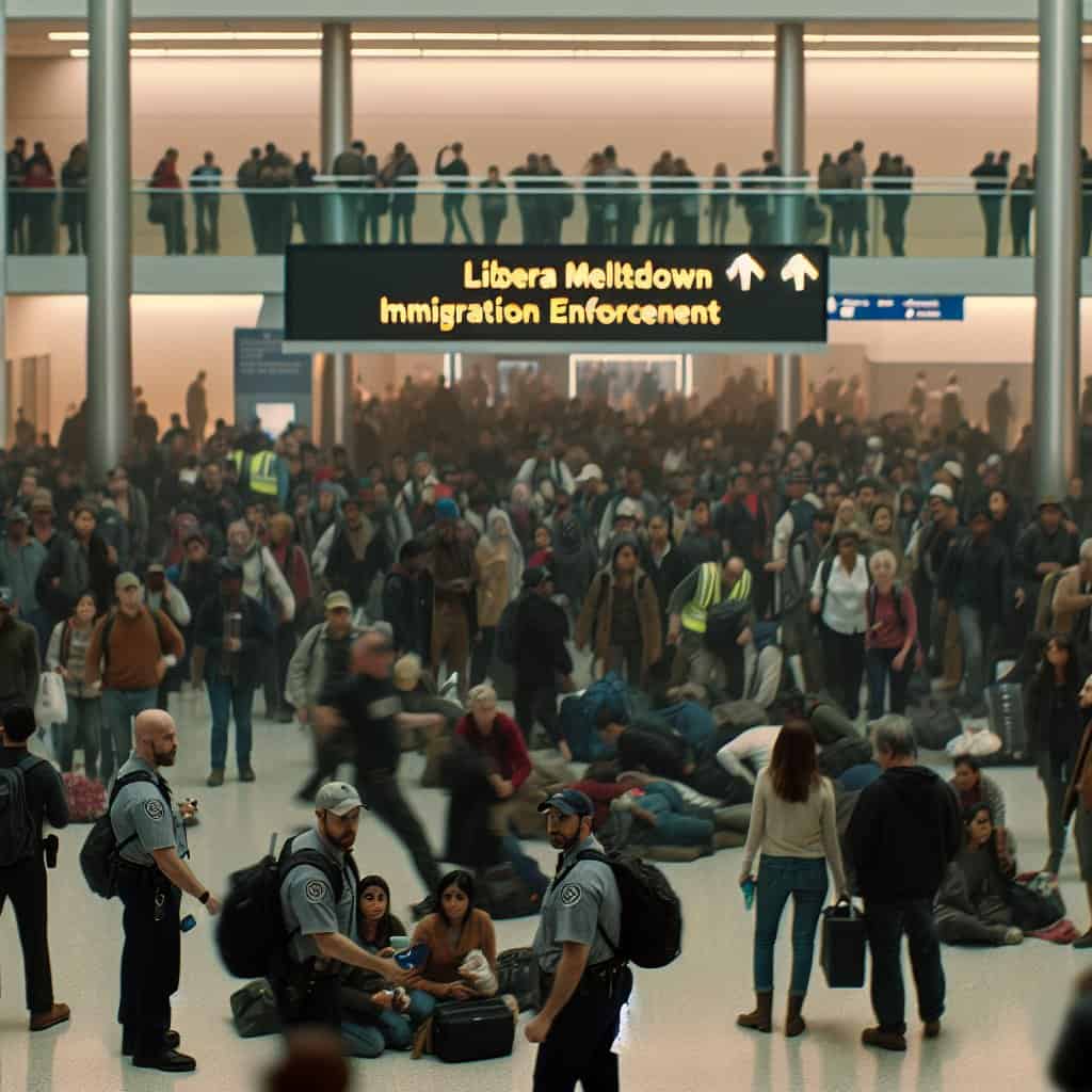 Illustration of ICE at Airports: A Liberal Meltdown