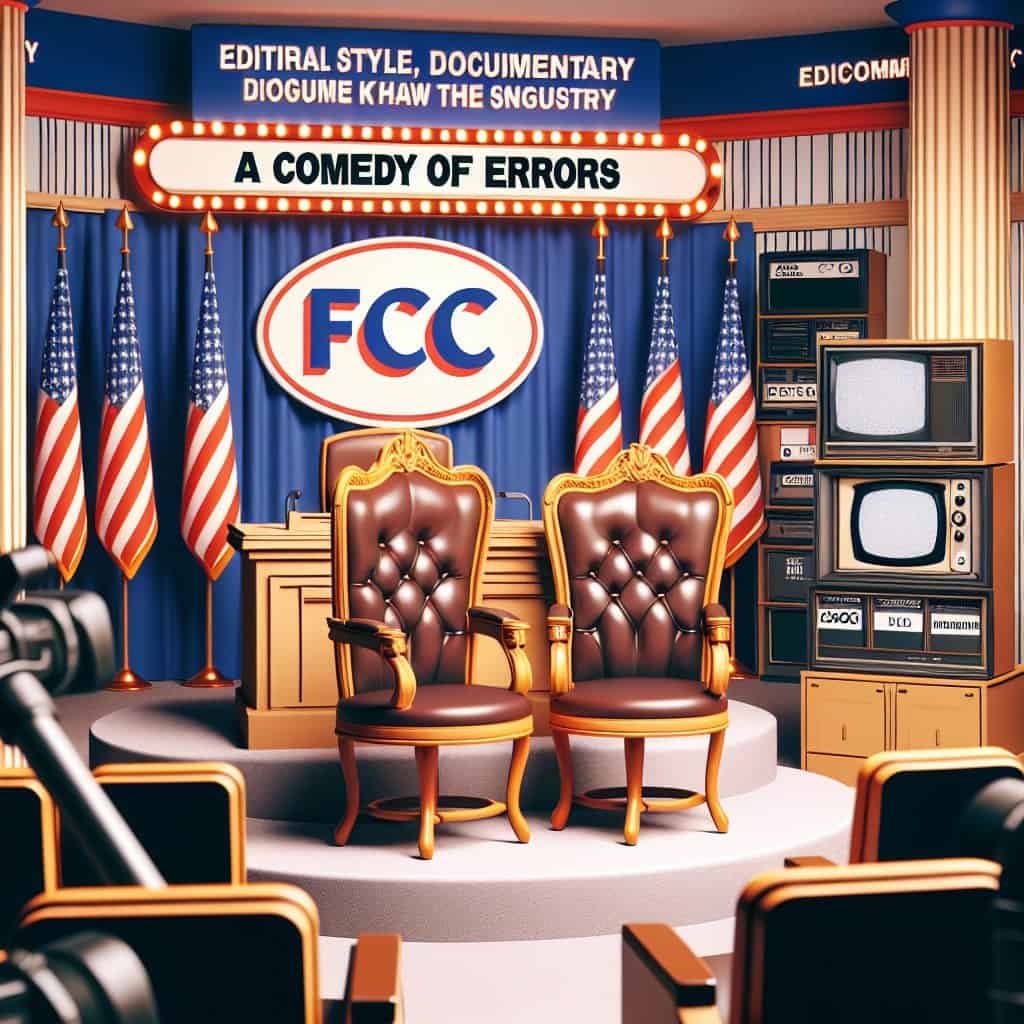 Illustration of FCC Chair's License Threats: A Comedy of Errors