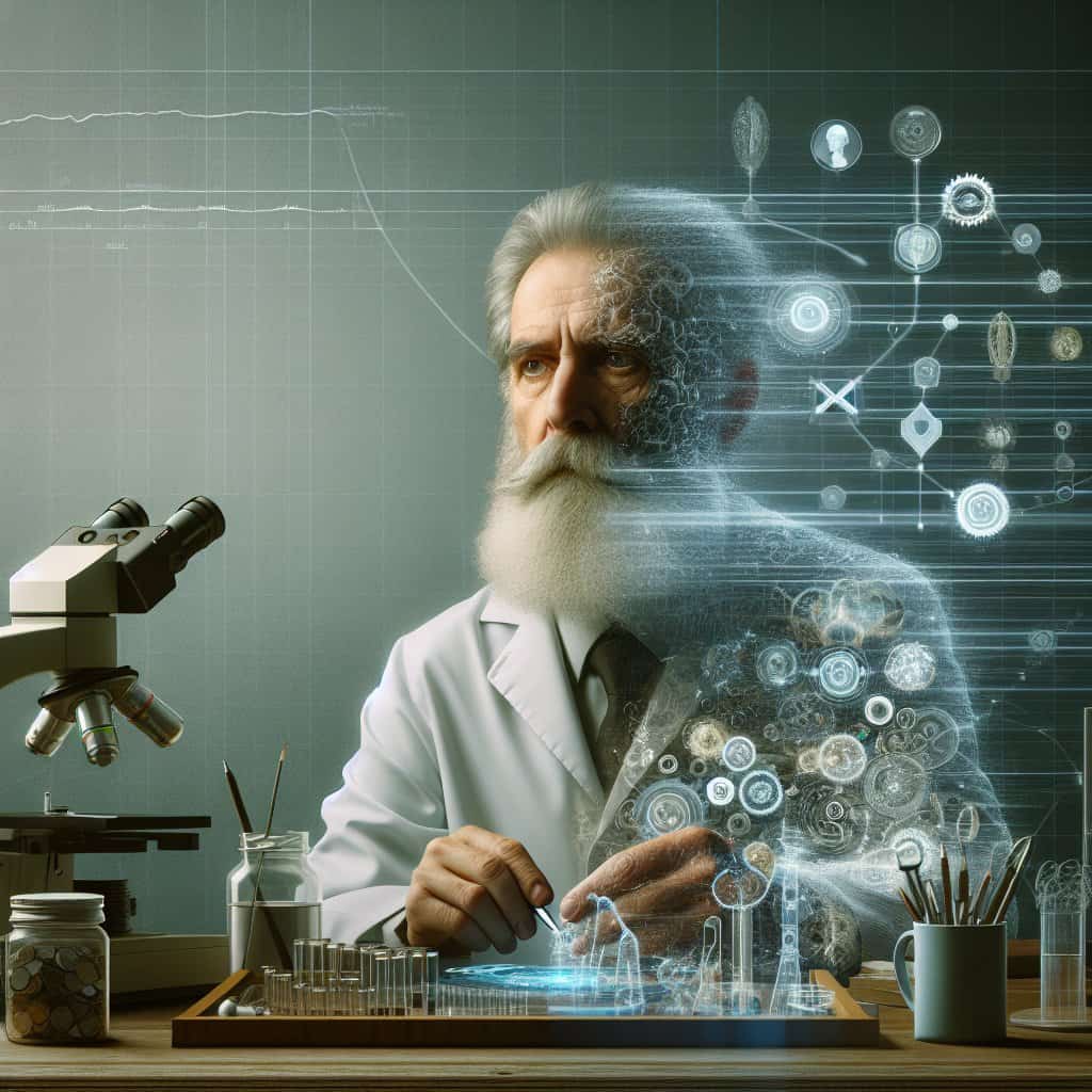 Illustration of Epstein's Science Charade: Nobel Ties and Image Makeovers