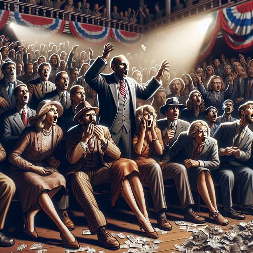 Illustration of Trump's Bold Moves Leave Liberals Clutching Pearls