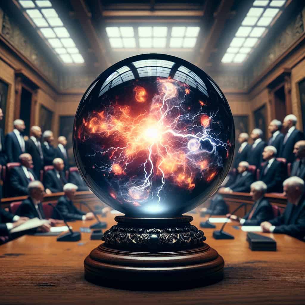 Illustration of Trump's Supreme Court Crystal Ball Causes Liberal Panic