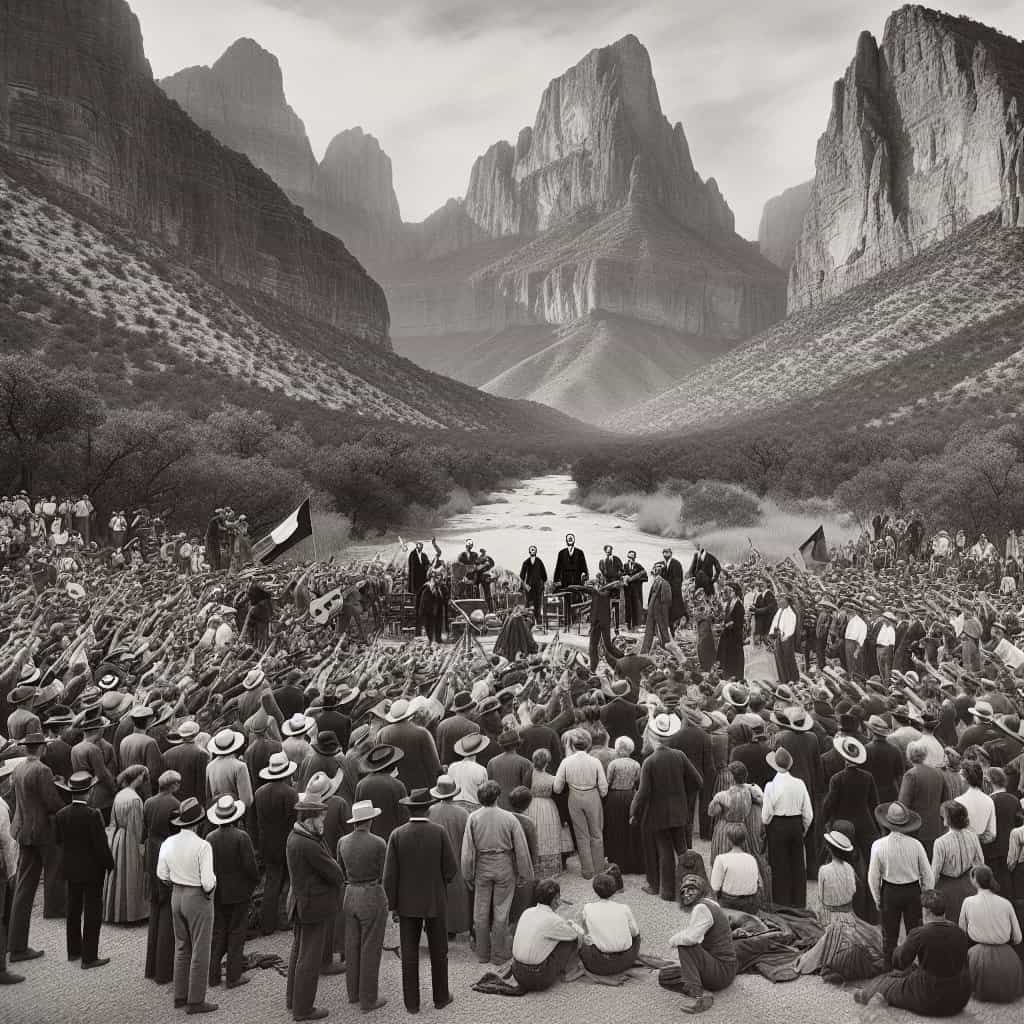 Illustration of Protesting Big Bend: Liberals' Latest Love Affair