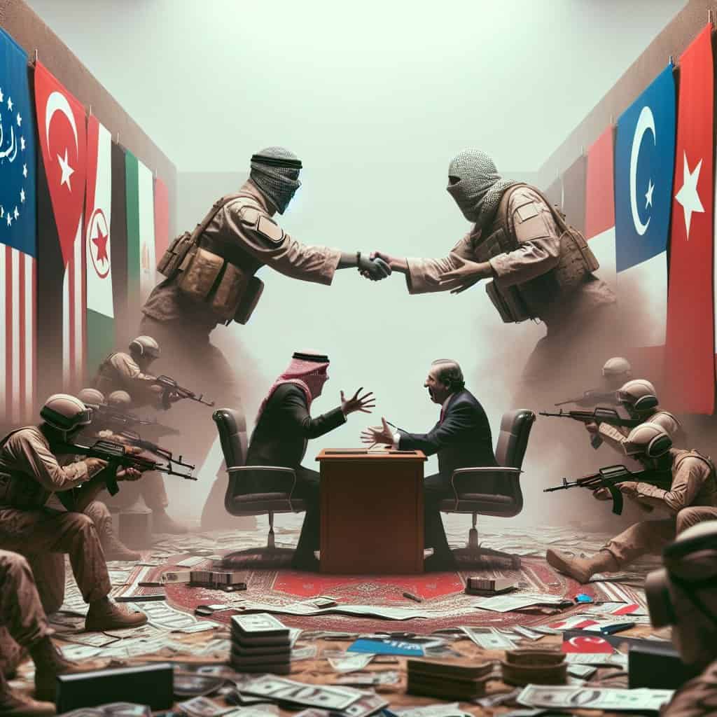 Illustration of Trump and Greene: A Clash of Titans Over Iran