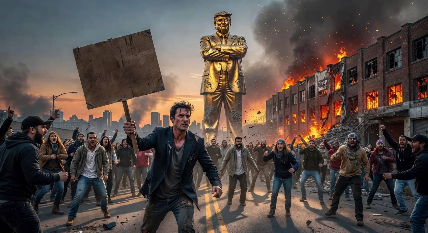 Illustration of Ossoff's 2028 Fantasies: Leftist Attacks on Trump's Strength & Success