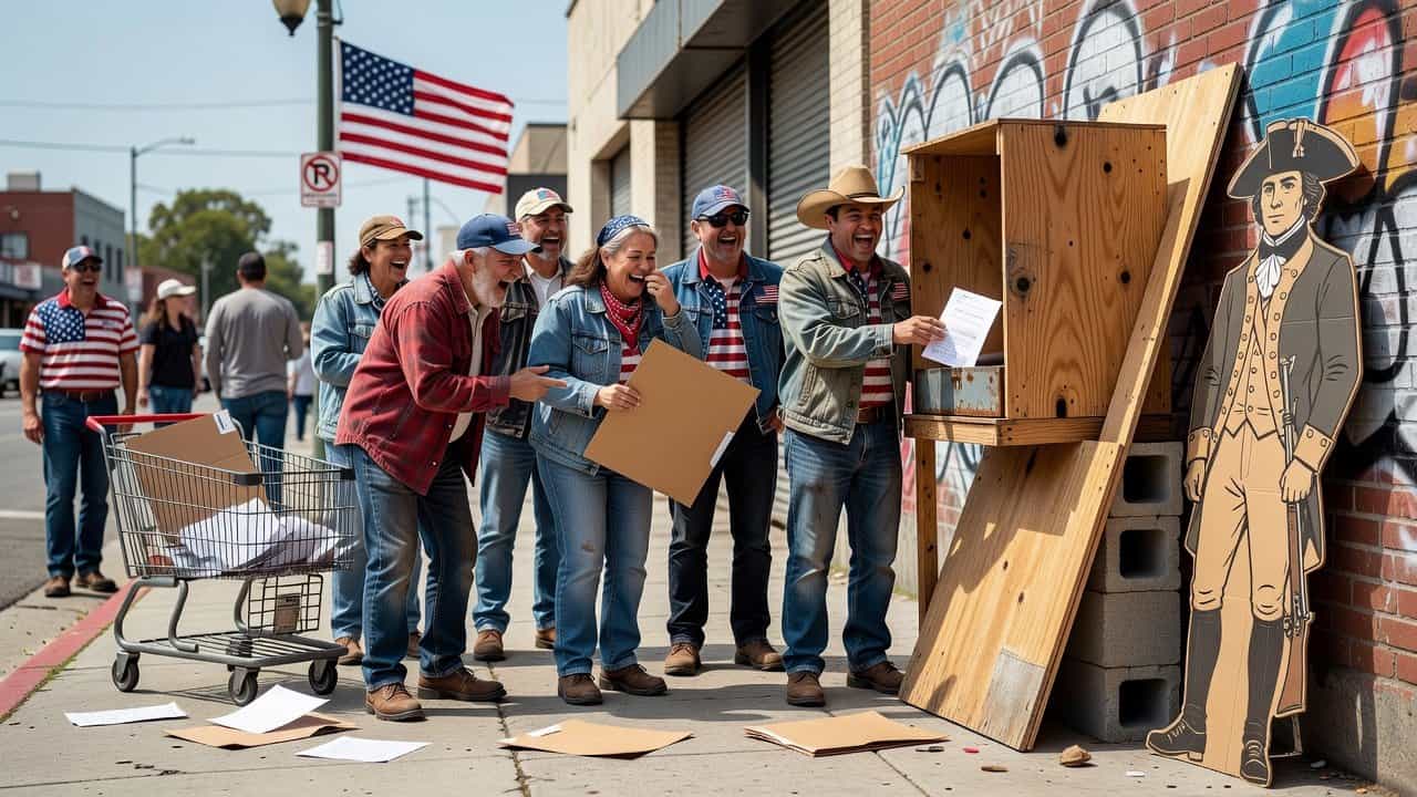 Illustration of MAGA Patriots Hilariously Troll California's 'Vote Without ID' Loophole